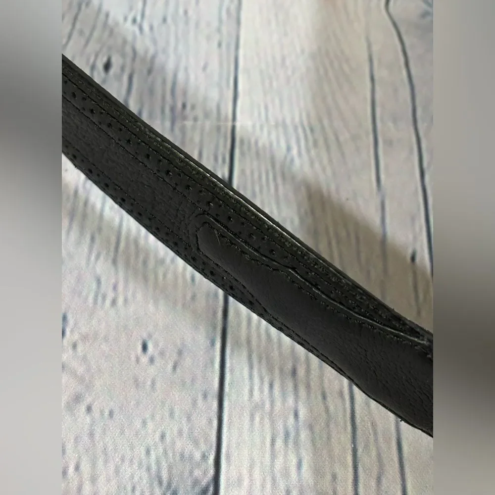 Ariat Black Leather Silver Buckle Western Southwestern Cowboy Casual Belt 44